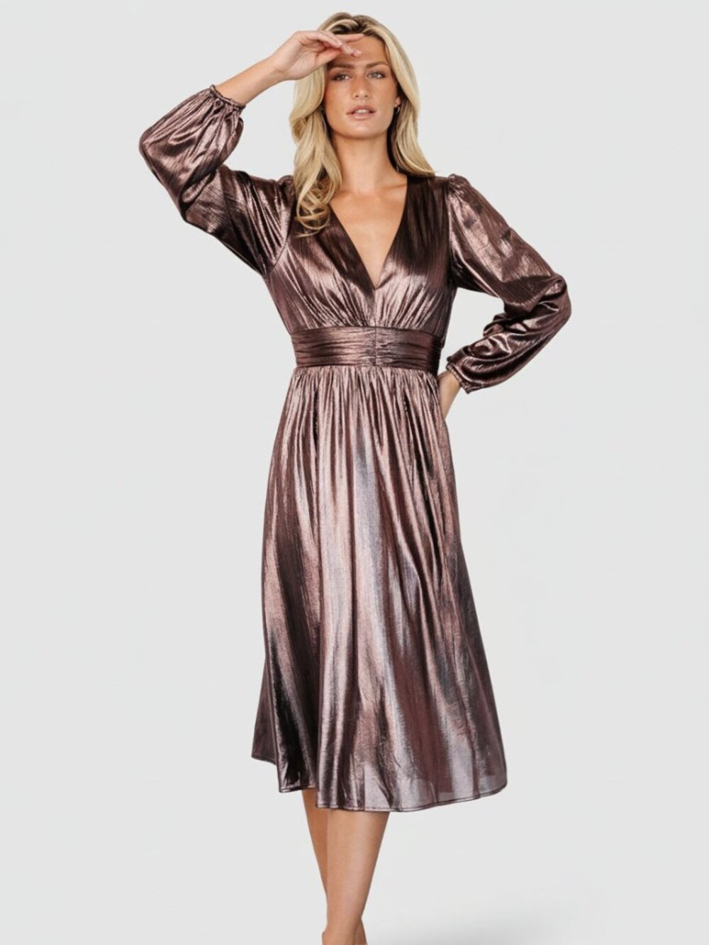 Baltic Born Aisha Shimmer Dress | Bronze Size XL NEW WITH TAGS